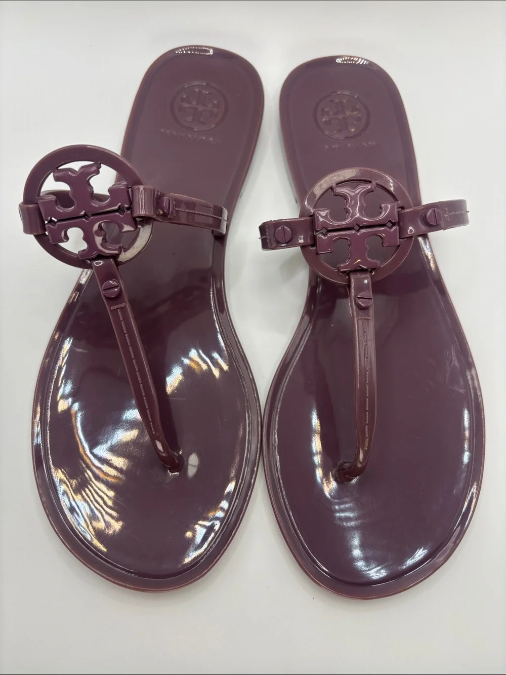 Tory Burch Jelly Thong Sandals in Plum
